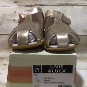 NIB Livie & Luca Paz Gold Metallic Shimmer 2Y